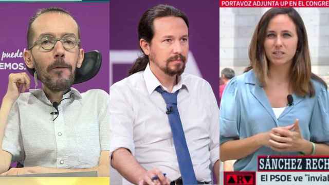 Pablo Echenique, Pablo Iglesias y Ione Belarra, cabezas visibles de Podemos, se prodigaron este miércoles en platós de televisión.
