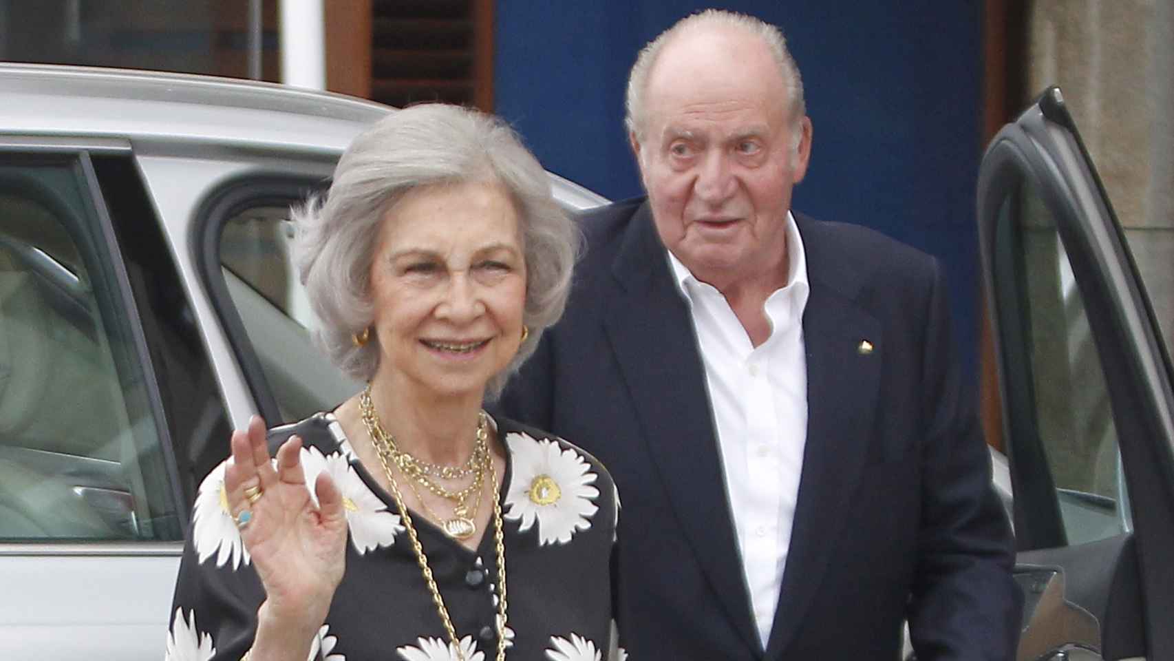 El rey Juan Carlos y la reina Sofía en Sanxenxo el pasado mes de julio.
