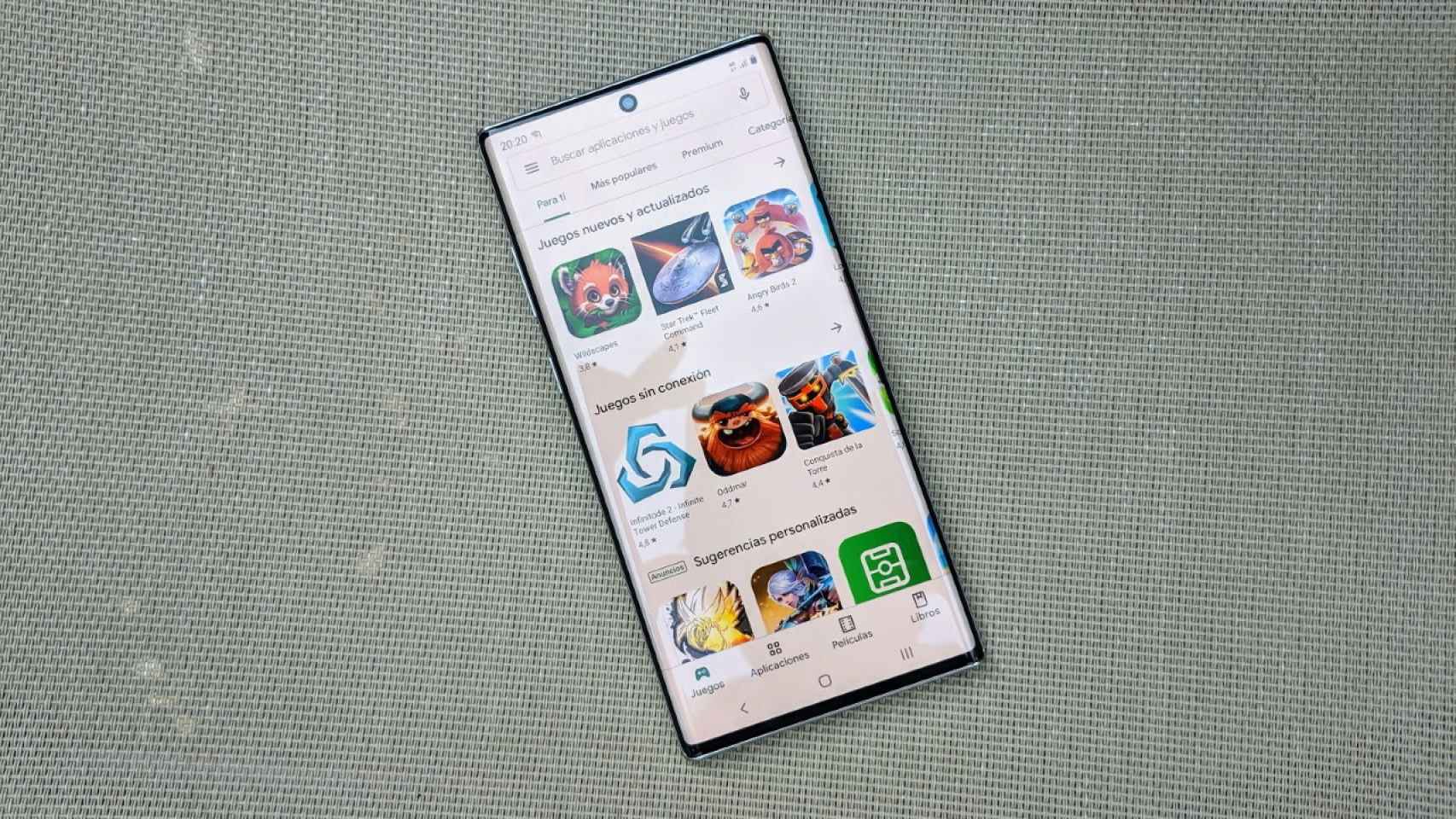 Play Store en un Galaxy Note 10+.