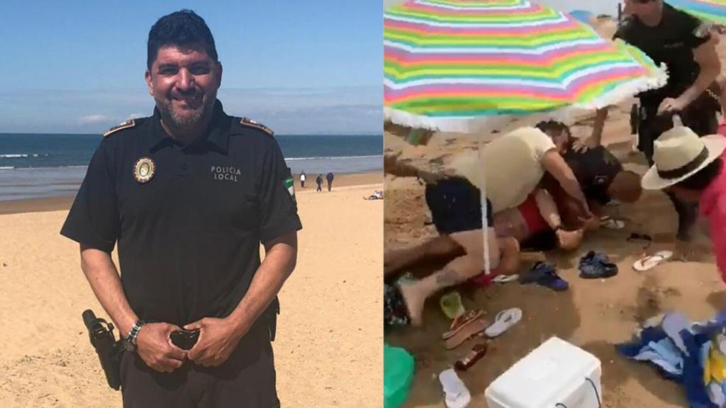 El subinspector Antonio Garrido fue acuchillado en la playa de Punta Umbría.