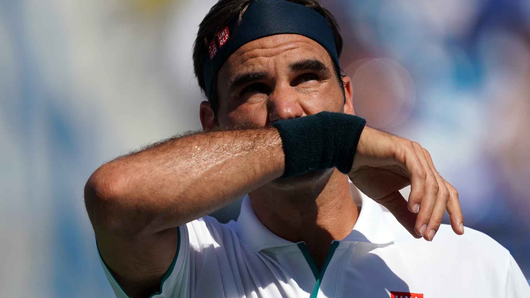 Federer, en su derrota ante Rublev en Cincinnati.