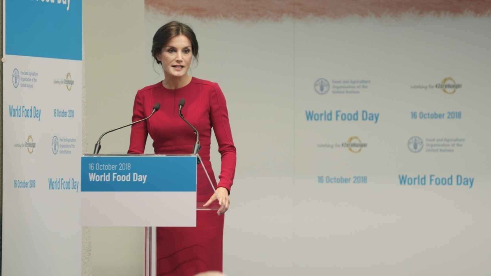 La reina Letizia en el Día Mundial de la Alimentación que organizó la FAO en Roma.