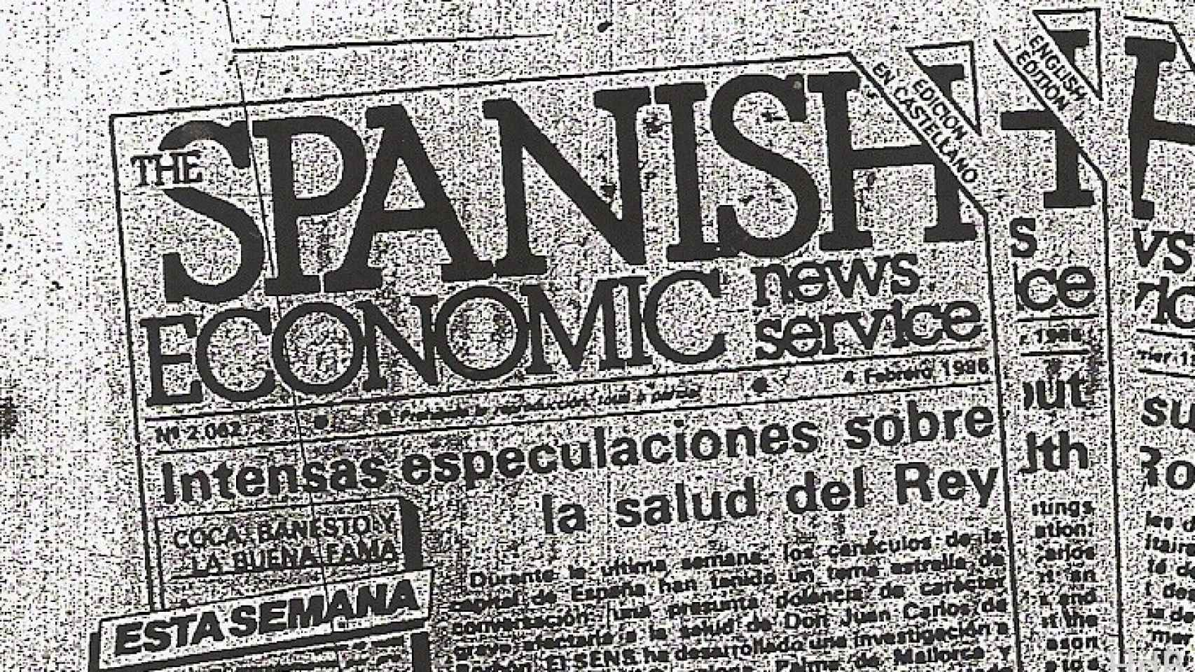 Anuncio de la Portada de la revista SENS (The Spanish Economic New Service)