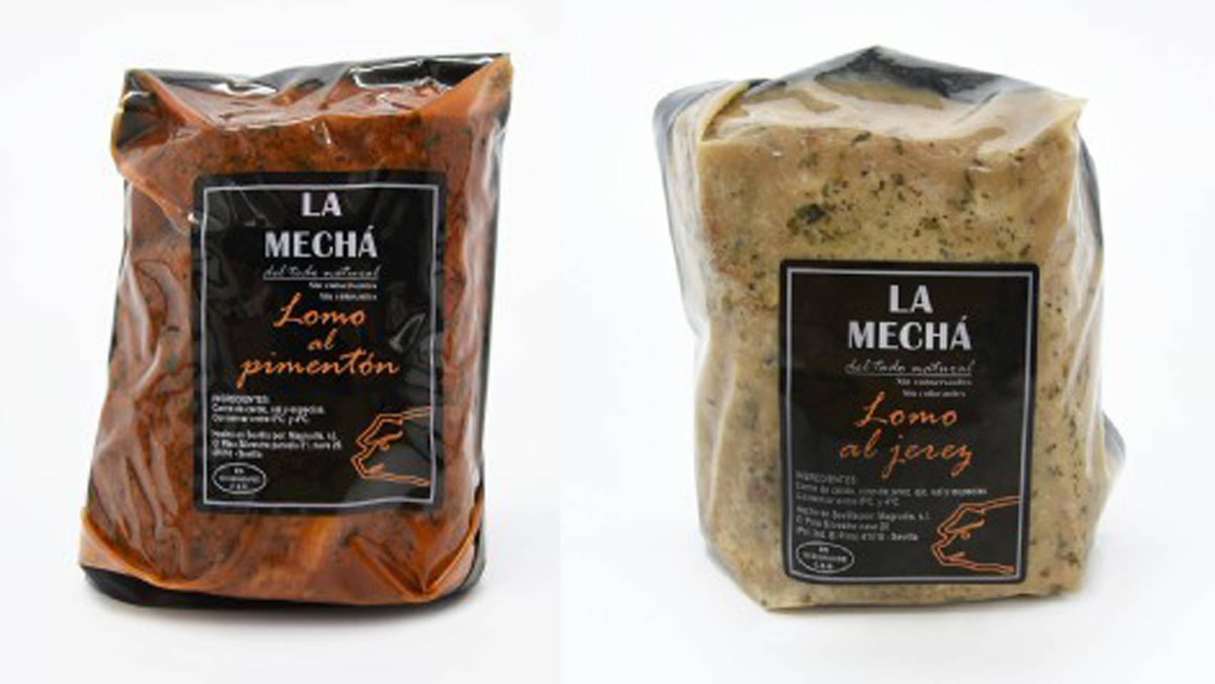 El lomo a la pimienta, a la izquierda y el lomo de Jerez, a la derecha, de la empresa Magrudis también están contaminados por listeria.