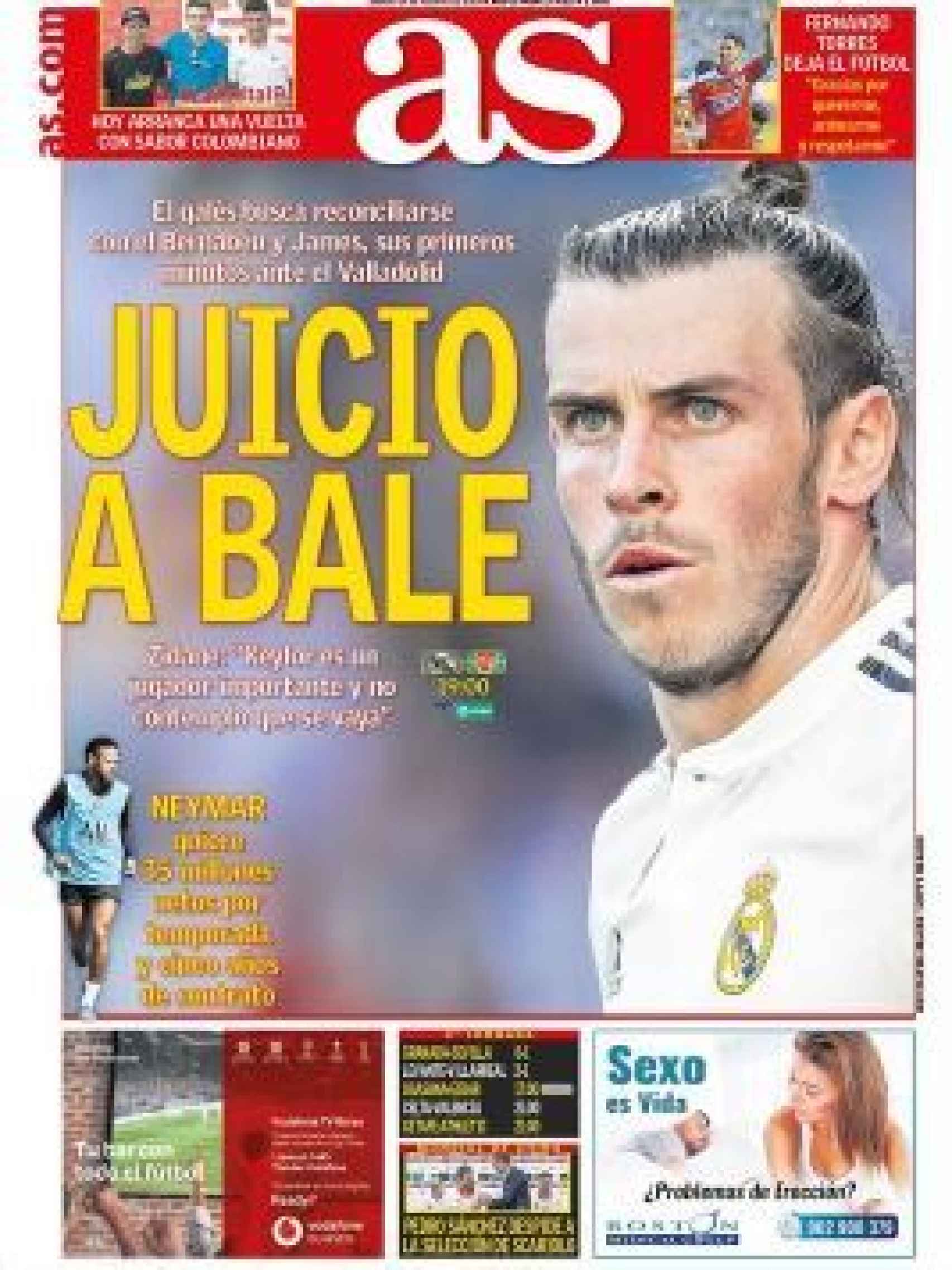 Portada del diario As 24/08/2019