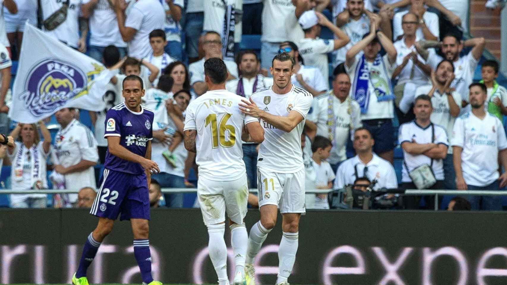 James Rodríguez y Gareth Bale, en el Santiago Bernabéu