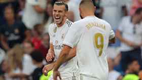 Karim Benzema celebra su con Bale en el Real Madrid - Valladolid