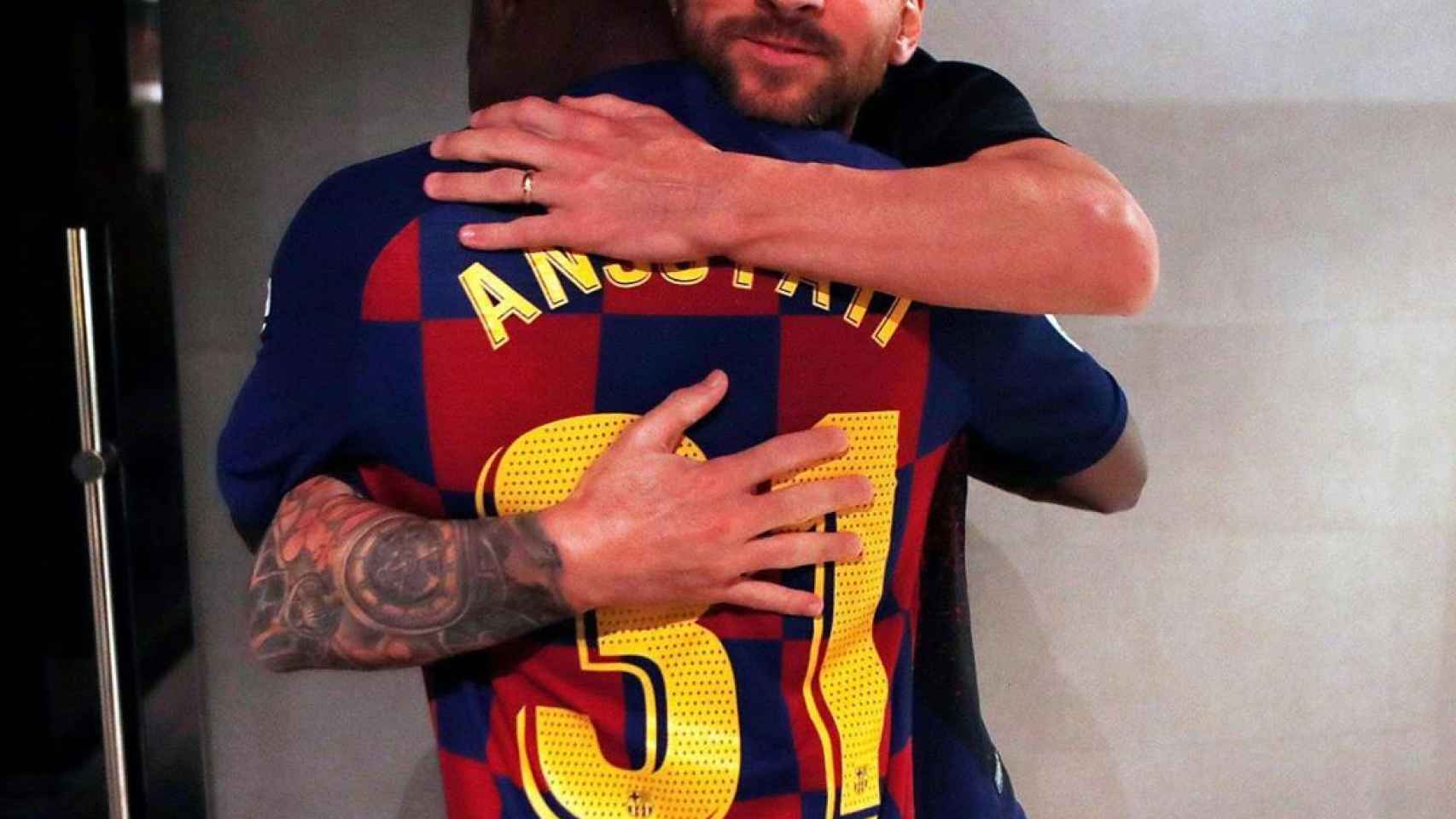 Ansu Fati y Messi. Foto: Instagram (@leomessi)