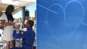 Los C-101 sorprendieron al público asistente dibujando en el cielo un corazón enorme