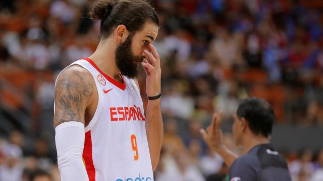 Ricky Rubio, en el partido entre España y Rusia