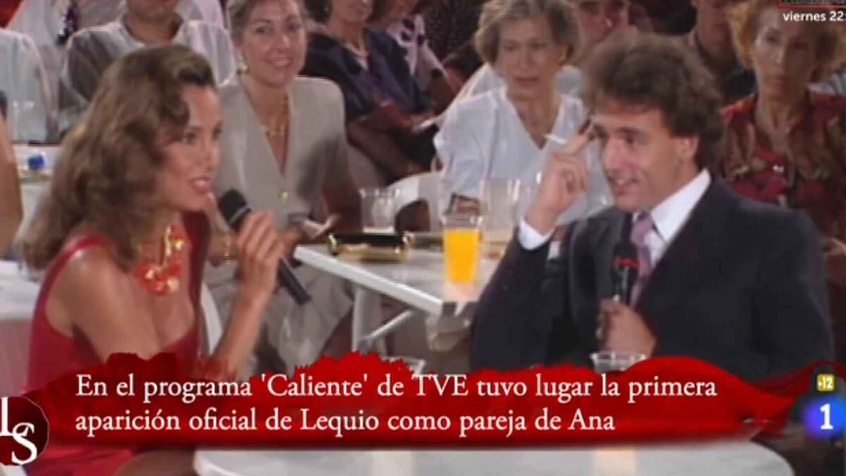 Ana Obregón, entrevistando a su futuro marido Alessandro Lequio.