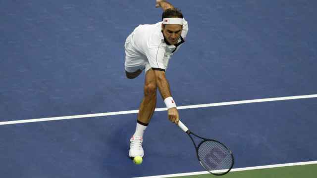 Federer, durante la segunda ronda del US Open.