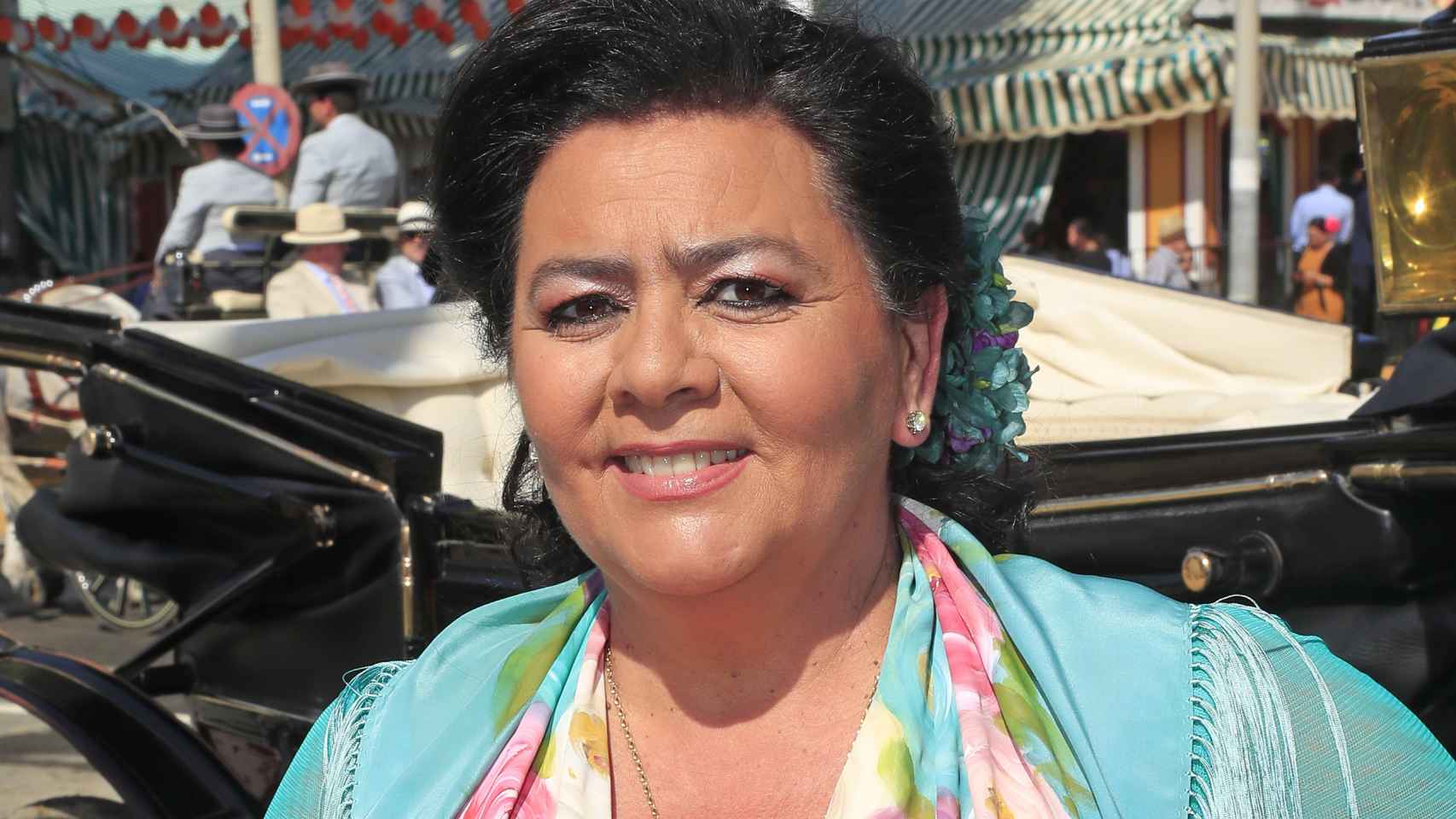 María del Monte en la Feria de Abril de Sevilla este 2019.