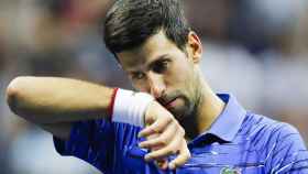 Novak Djokovic durante el partido contra Wawrinka.