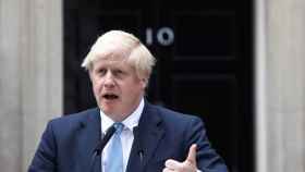 Boris Johnson durante un discurso en Downing Street