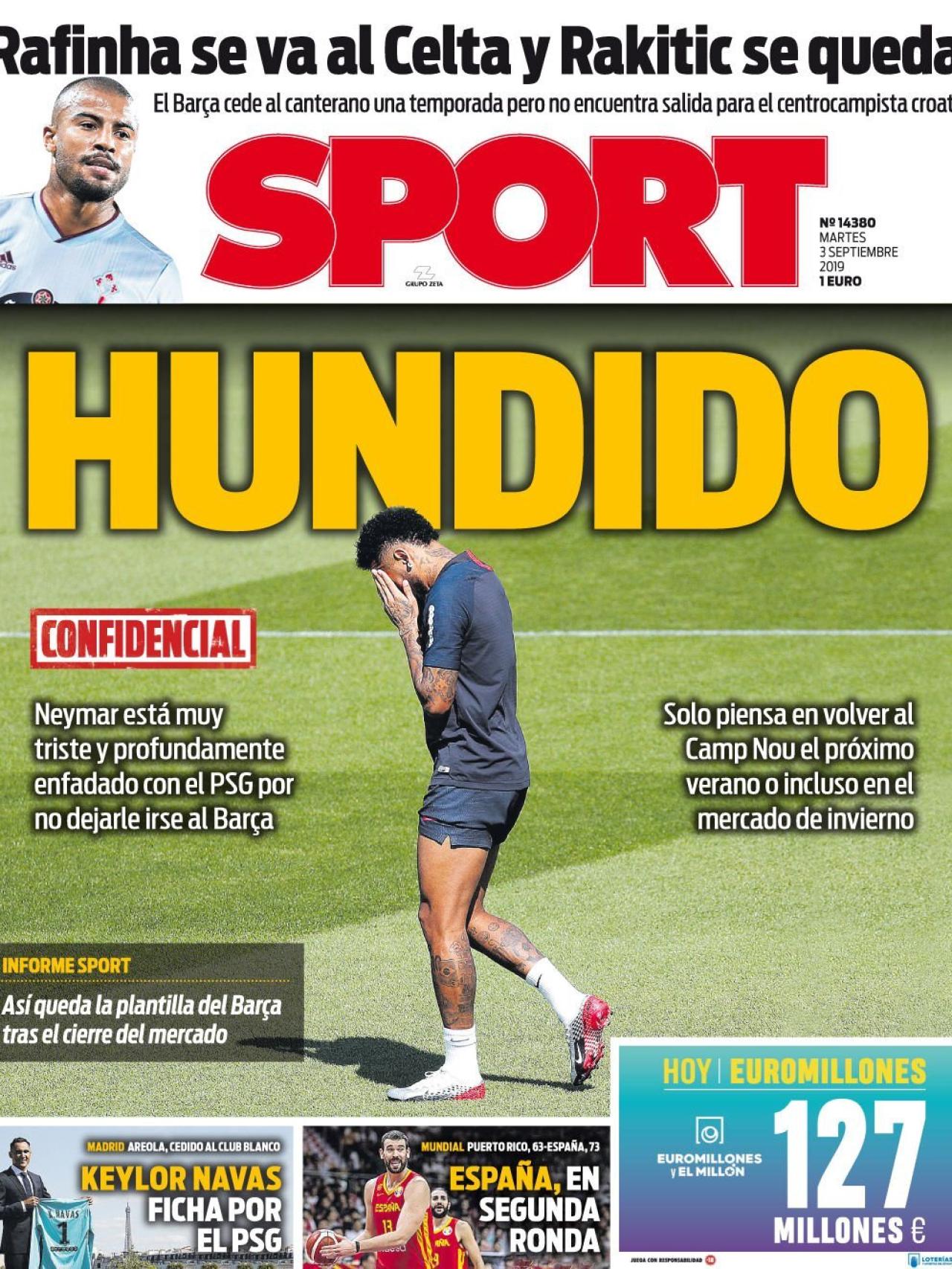 La Portada Del Diario Sport 03 09 2019