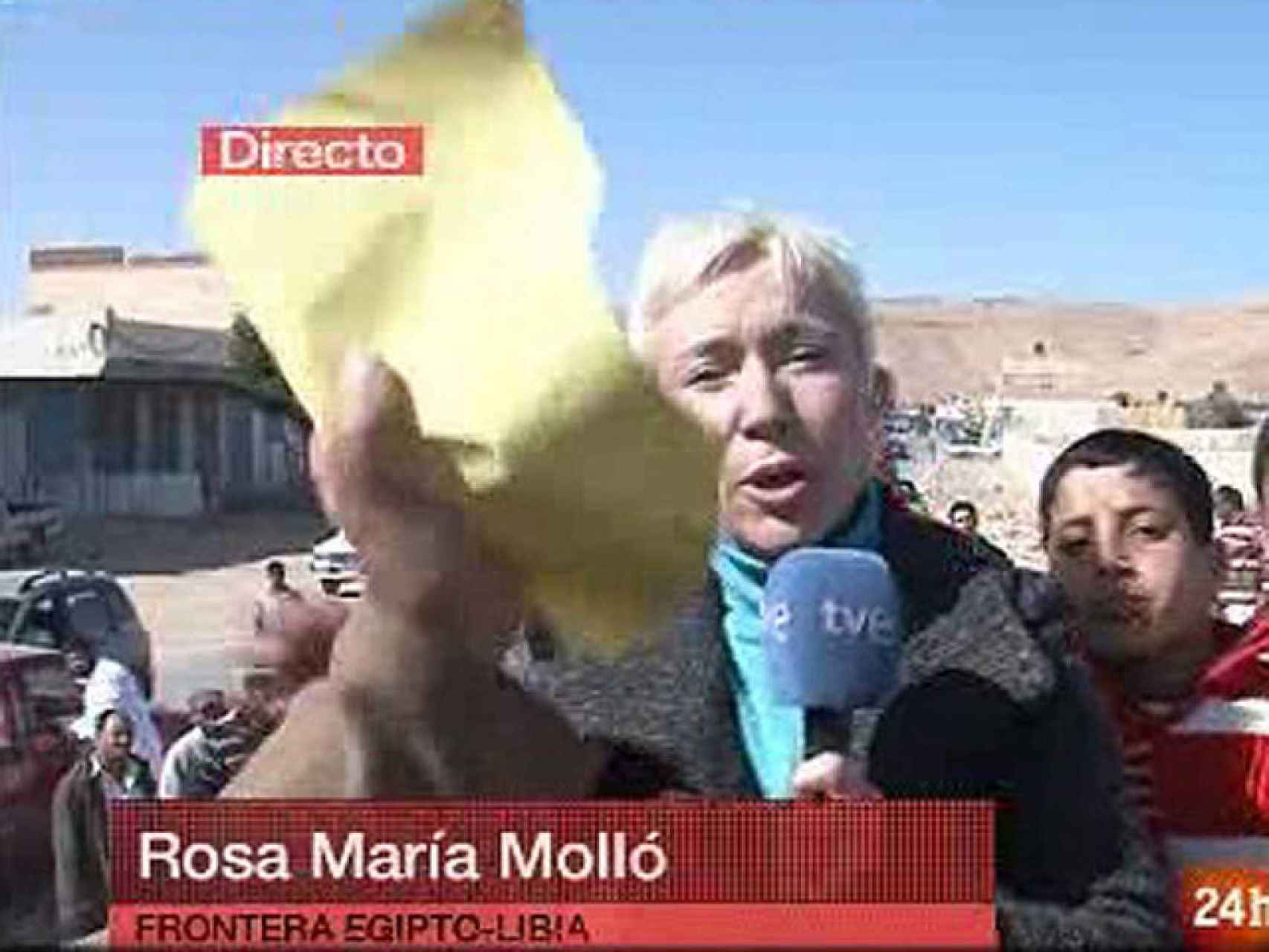 Rosa María Molló durante su corresponsalía en Próximo Oriente.