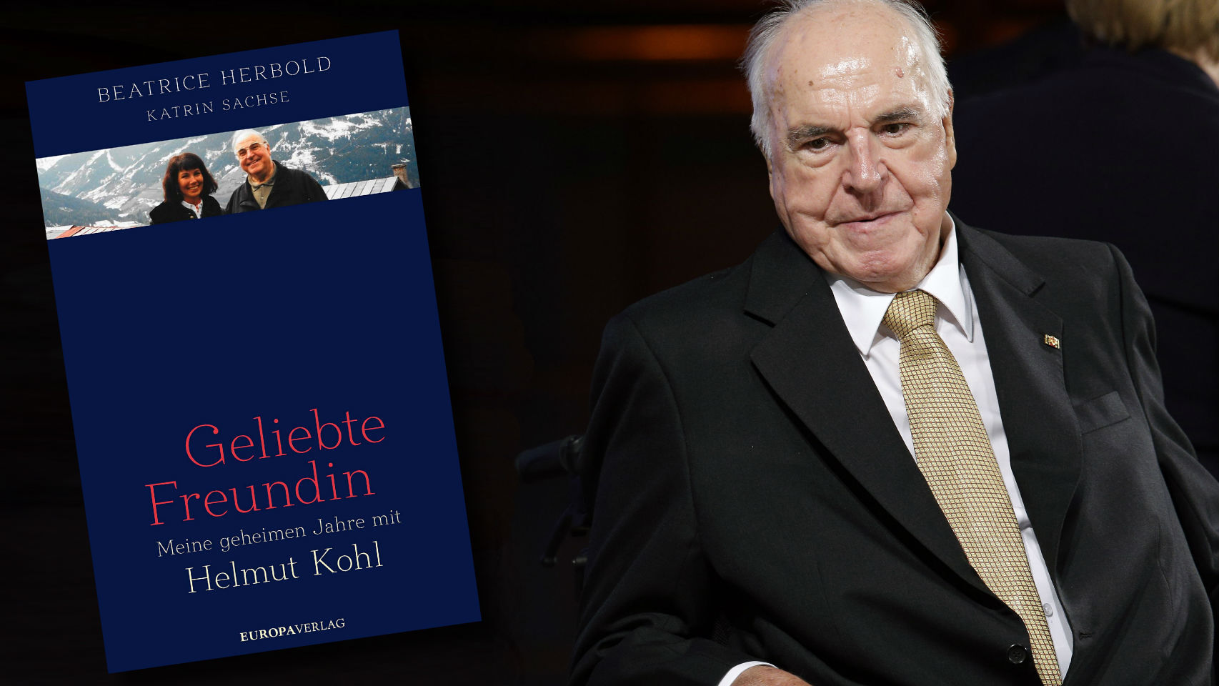Helmut Kohl y la portada del libro de Beatrice Herbold.