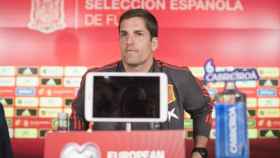 Robert Moreno, en rueda de prensa con la Selección
