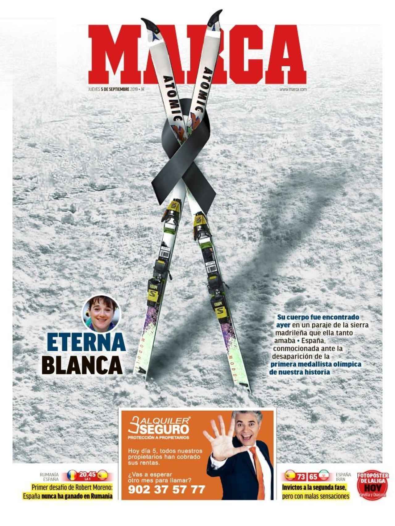 La portada del diario MARCA (05/09/2019)
