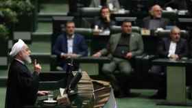 El presidente de Irán, Hassan Rouhani, en el Parlamento del país este martes.