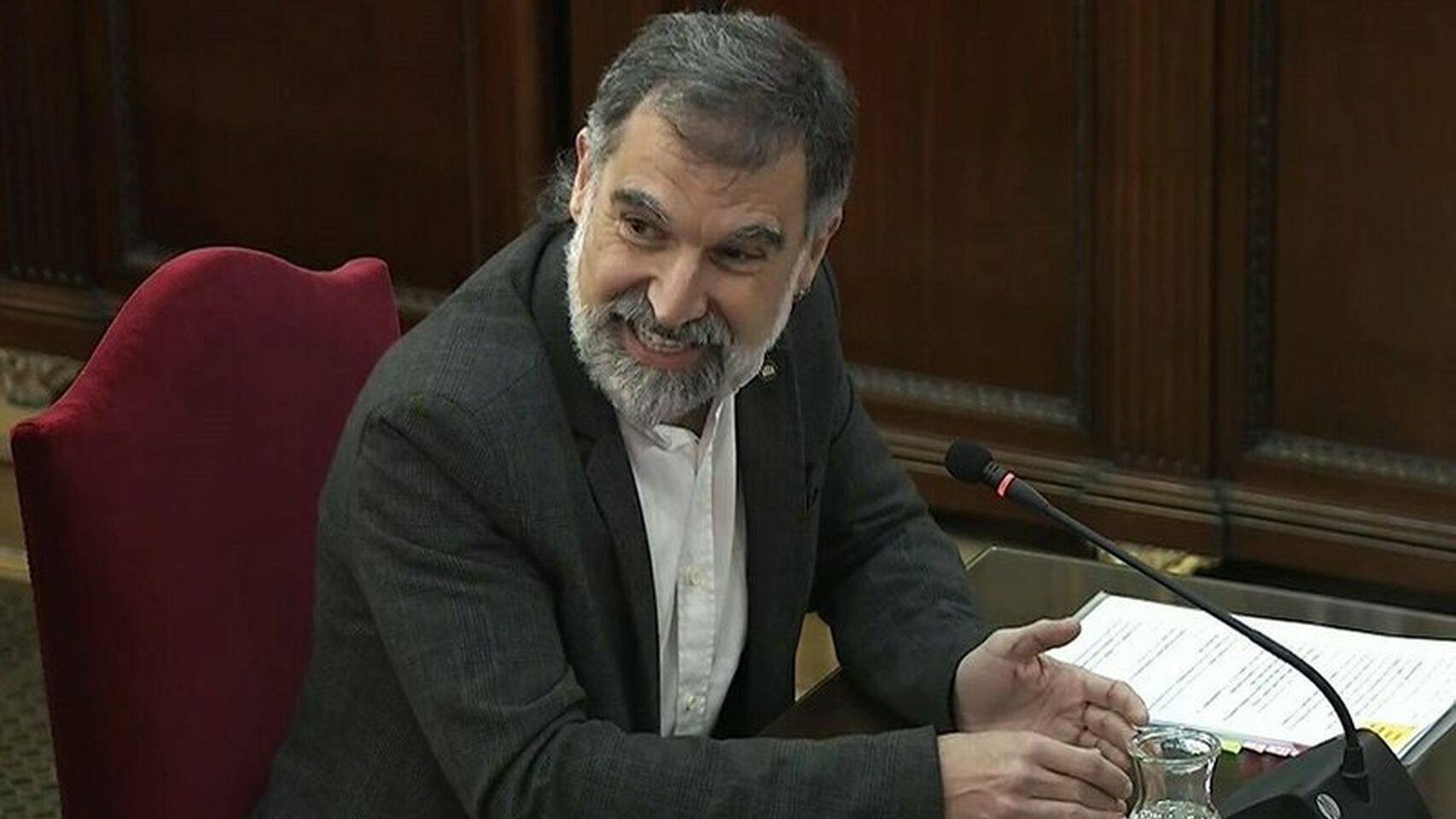 Jordi Cuixart, presidente de Ómnium Cultural, durante el juicio del 'procés'.