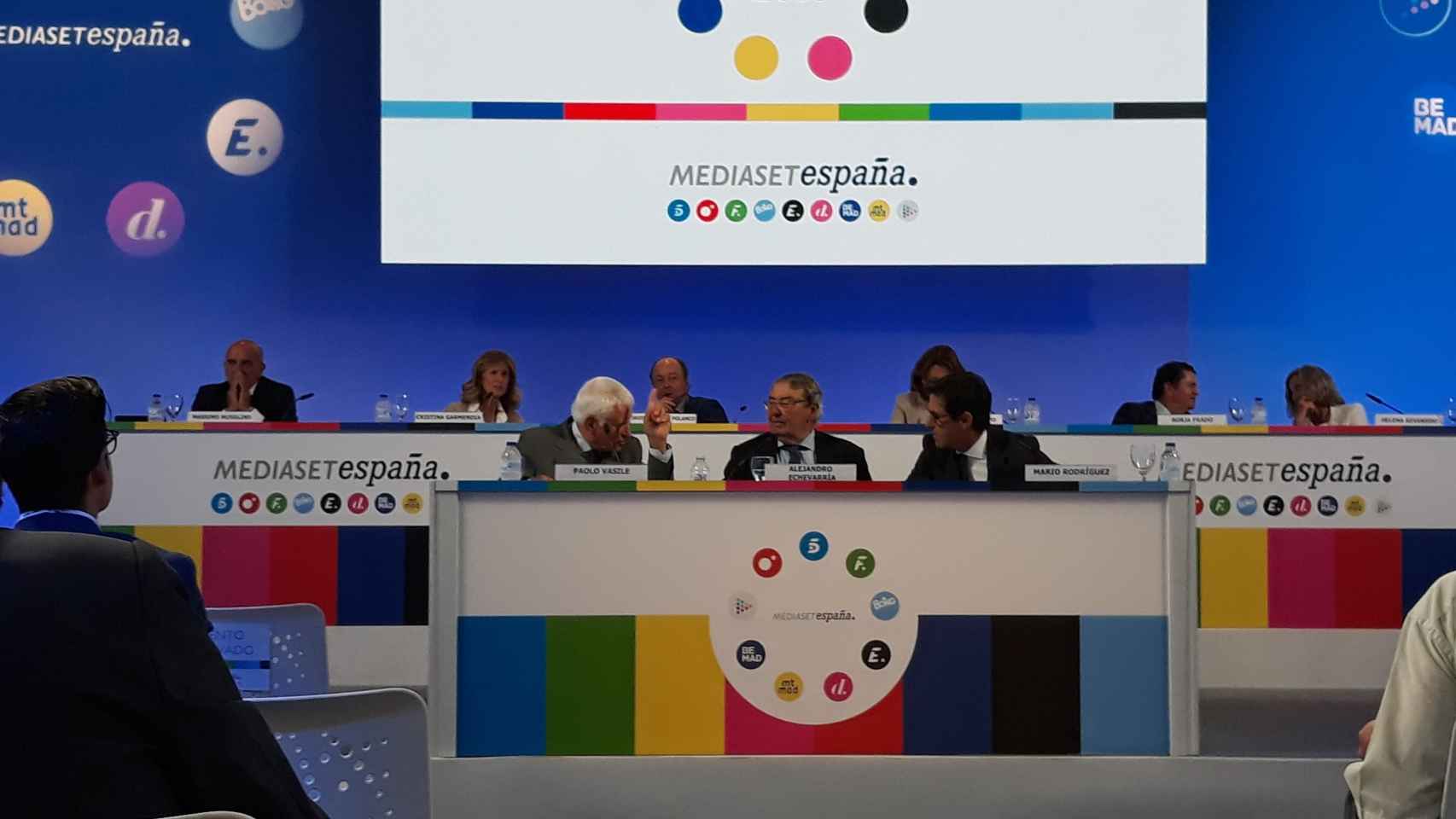 Consejo de Administración de Mediaset España, durante la aprobación de su fusión con Italia.