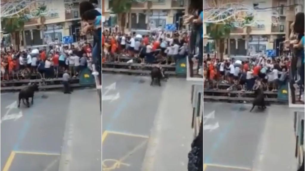 El hombre fue corneado hasta tres veces por una vaca.