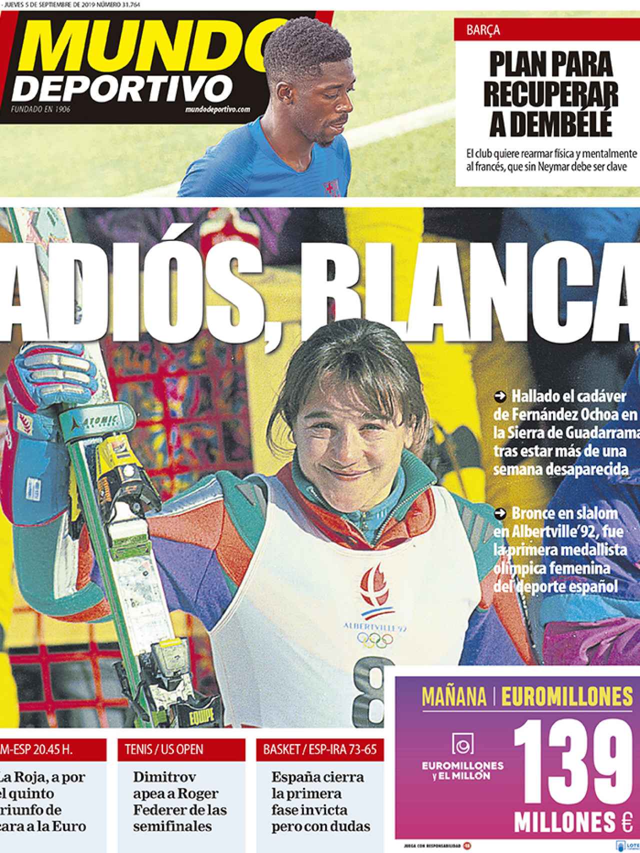 La portada del diario Mundo Deportivo (05/09/2019)