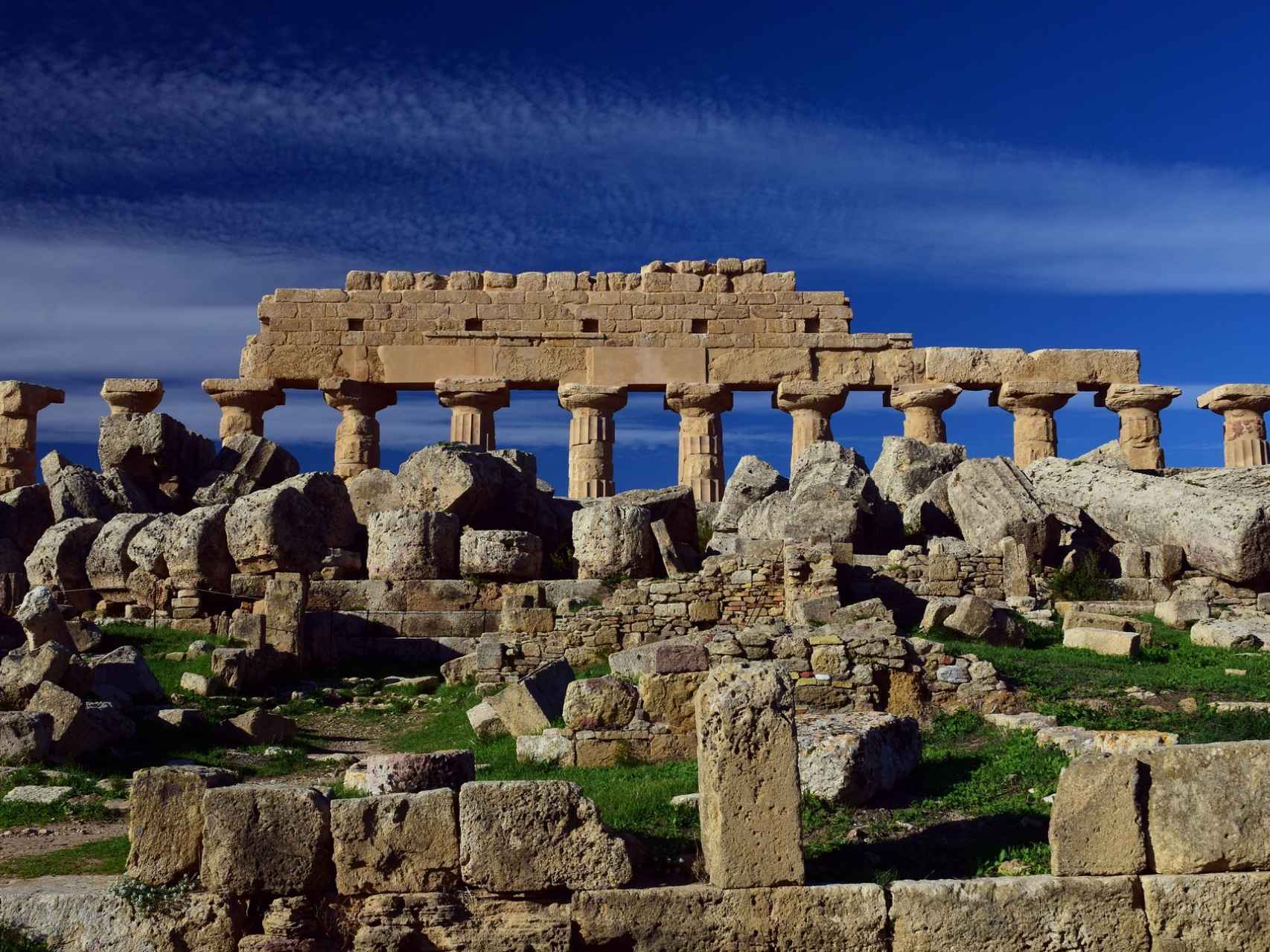 Templo a Hera en Selinunte, ciudad de Sicilia.