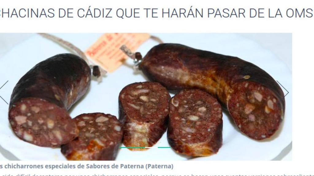 Captura de pantalla de la web de 'Sabores de Paterna'