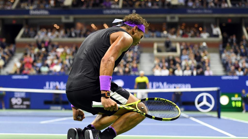 Nadal, celebrando el primer set ante Matteo Berrettini.