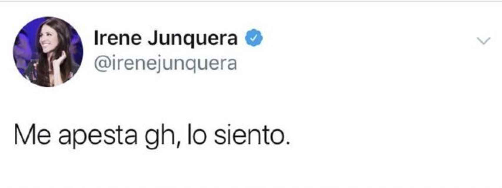 El polémico tuit de Irene Junquera