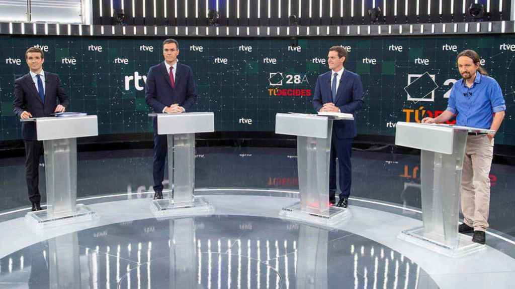 Imagen del debate a cuatro celebrado de cara al 28-A en RTVE.