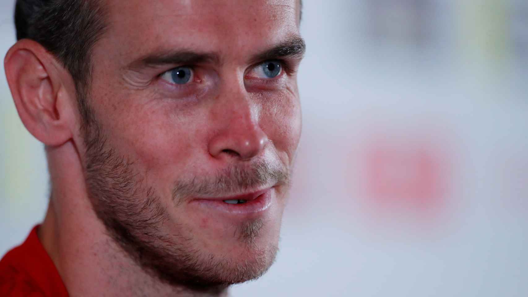 Gareth Bale, en rueda de prensa con Gales