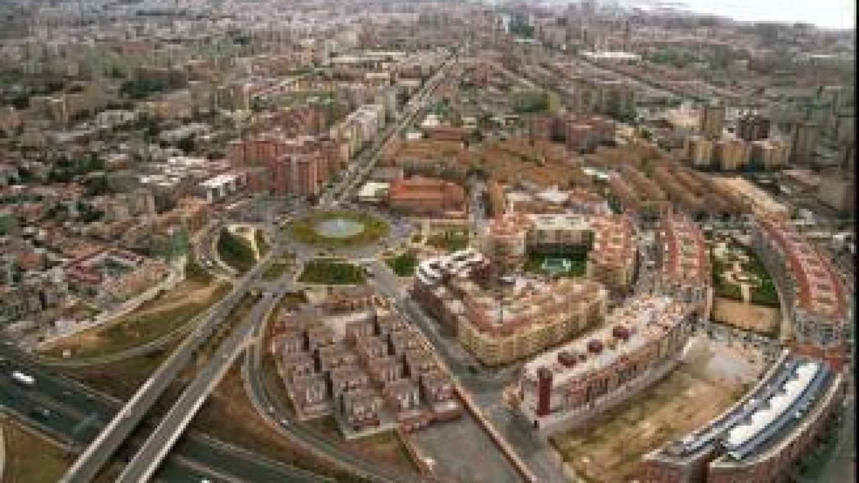 Imagen aérea del barrio de Portada Alta, Málaga.