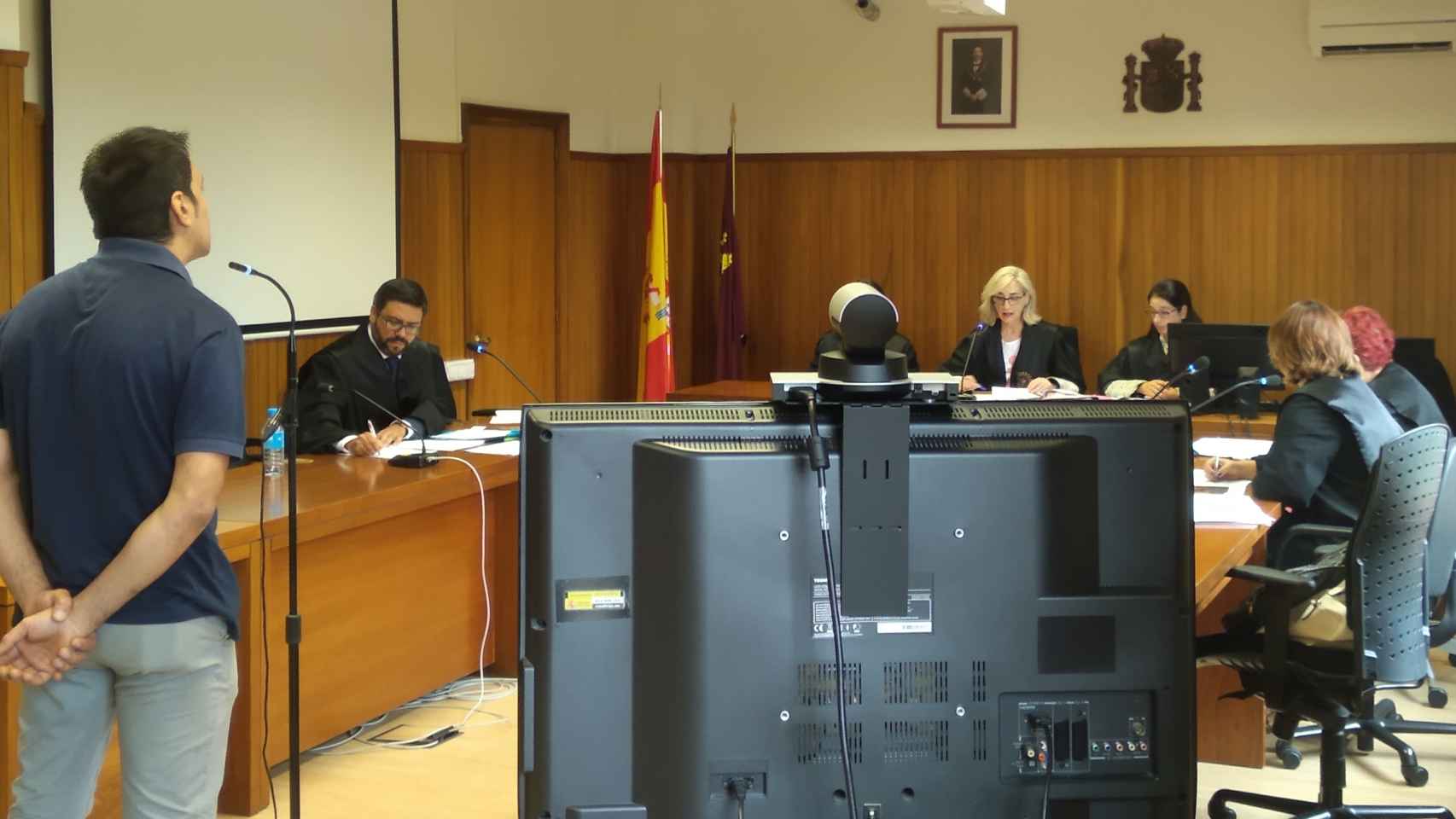 Jesús Felipe, el supuesto don Juan del Ejército, durante su declaración este miércoles en la Audiencia Provincial de Murcia.