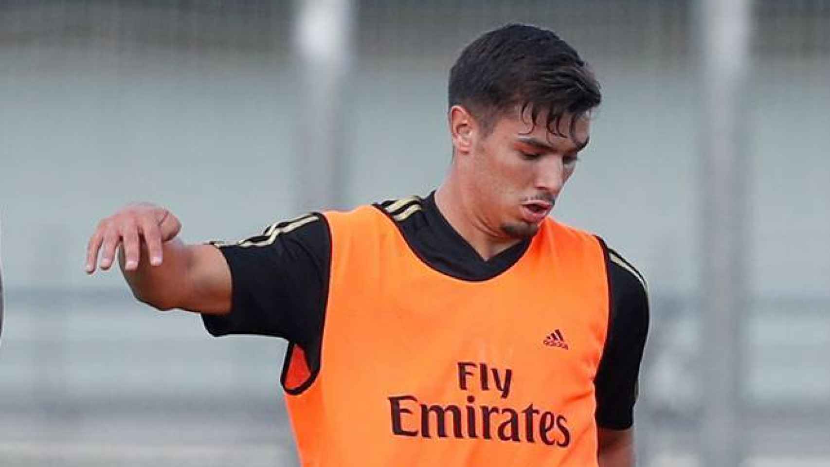 Brahim, en un entrenamiento del Real Madrid
