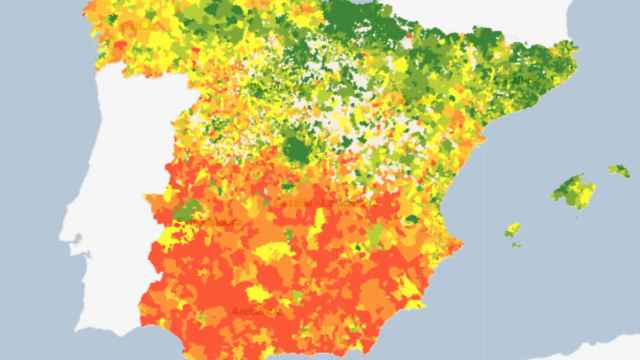 Captura de pantalla de lo mapas del INE sobre las rentas en España.