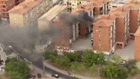 Un espectacular incendio en Toledo cierra la emisión de La Vuelta en TVE