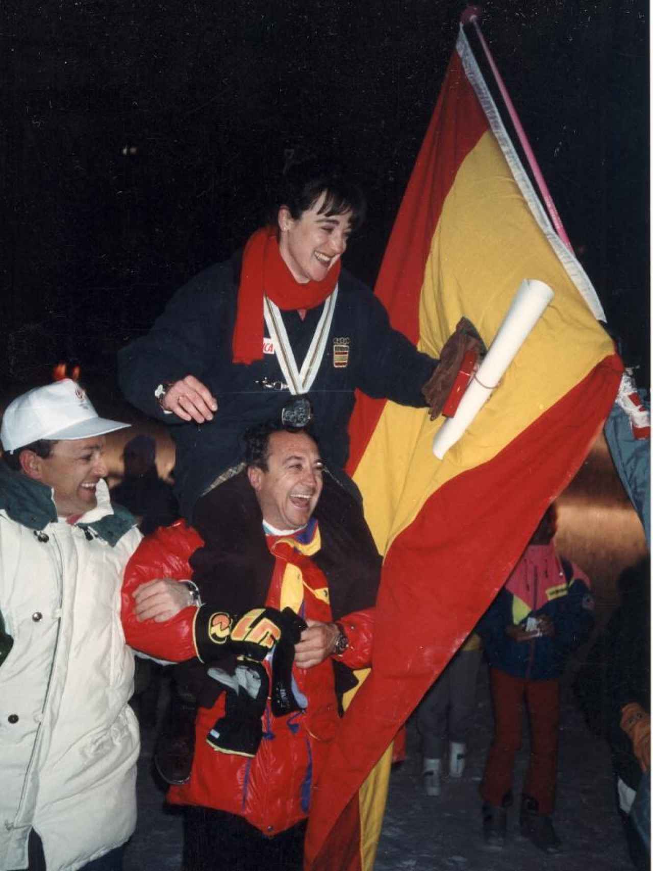 Blanca, con su hermano Paquito celebrando uno de sus éxitos.
