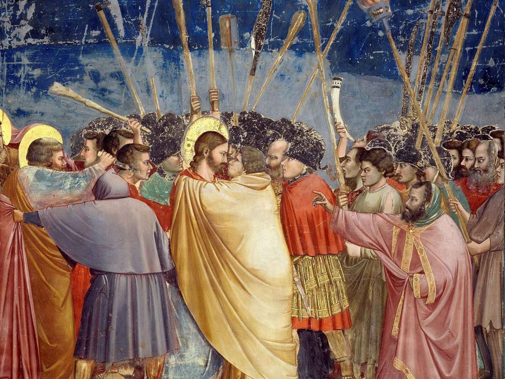 Jesús y Judas, por Giotto.