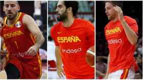 Colom, Beirán y Rabaseda, con la selección española de baloncesto
