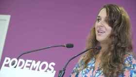 Noelia Vera, en rueda de prensa, tras el Consejo de Coordinación de Podemos.