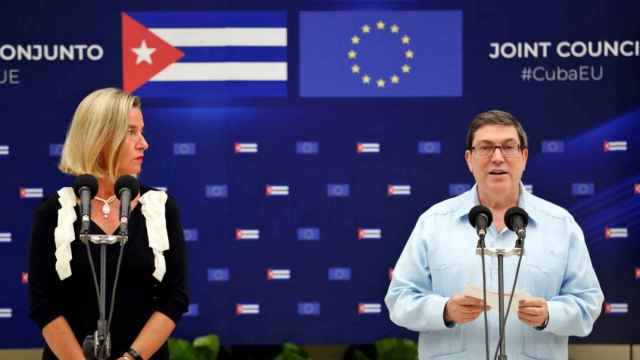 Federica Mogherini, Alta Representante de la UE, y Bruno Rodríguez, su homólogo cubano.