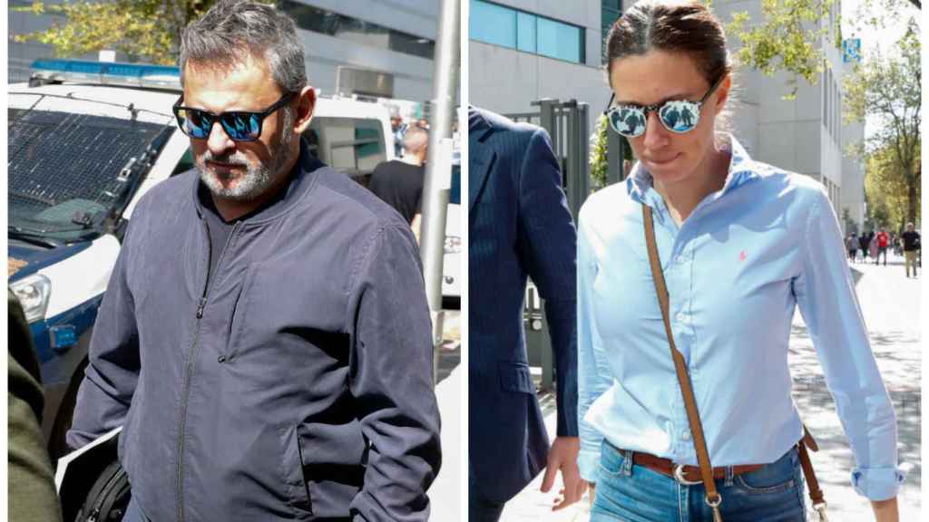 Miki Nadal y Carola Escámez este martes llegando al tribunal.