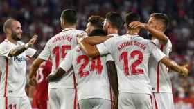El Sevilla disputando la Europa League