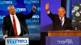 Benny Gantz y Benjamin Netanyahu.