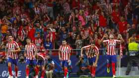 El Atlético de Madrid celebra el gol ante la Juve