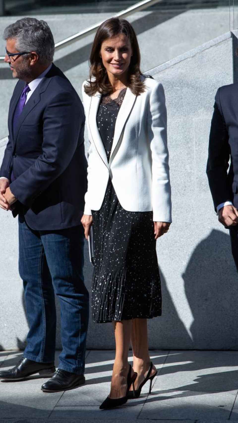 La reina Letizia con vestido de Poète.